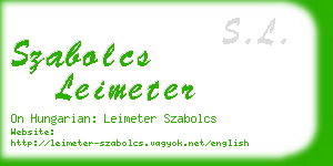 szabolcs leimeter business card